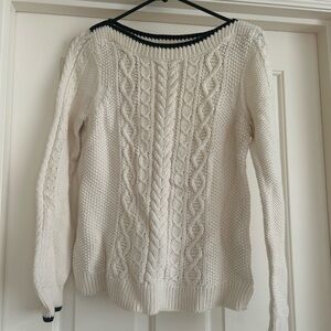 JCrew 100% Cotton Women's Cable Knit Sweater - Cream